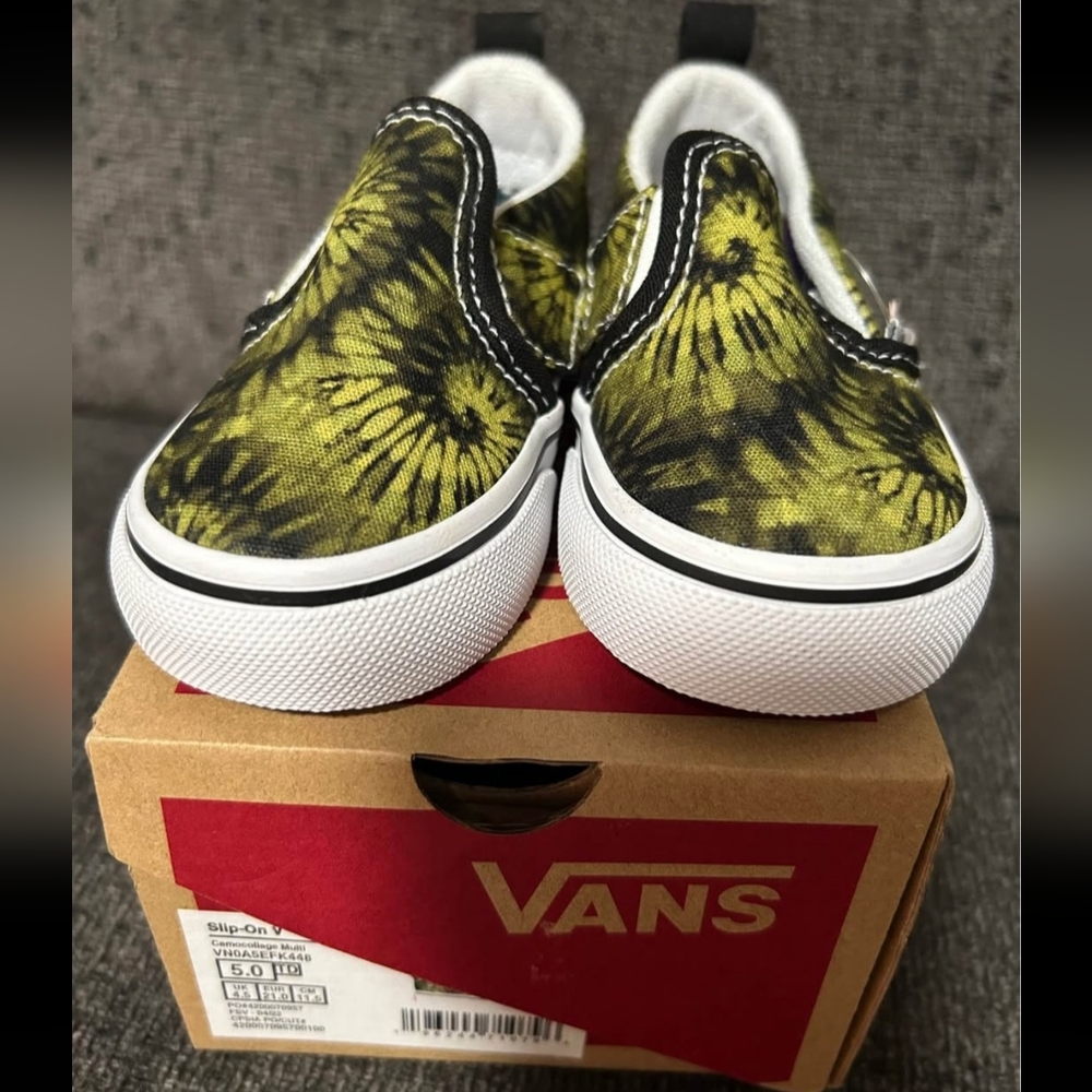 Vans Black and Yellow Tie-Dye Slip-Ons - Picture 2 of 3
